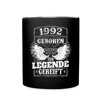 Vintage 1992 Geburtstag Geburtsjahr 1992 Männer - Tasse einfarbig - Schwarz - Vorne