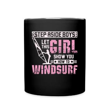 Laissez cette fille vous montrer comment faire de la planche à voile - Mug uni - noir - Devant