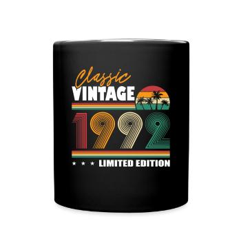 30. Geburtstag Jahrgang 1992 Classic Vintage 1992 - Tasse einfarbig - Schwarz - Vorne