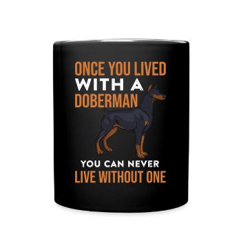 Dobermann - Tasse einfarbig - Schwarz - Vorne