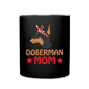 Dobermann - Tasse einfarbig - Schwarz - Vorne