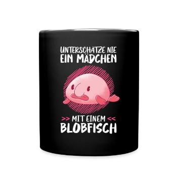 Mädchen mit Blobfisch hässlicher Fisch Meme - Tasse einfarbig - Schwarz - Vorne