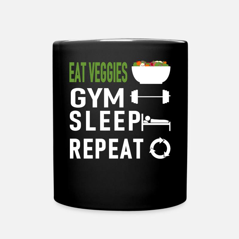 Gym Diet - Tasse einfarbig - Schwarz