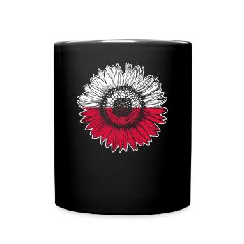Poland Flag Sunflower - Full Colour Mug - black - Front