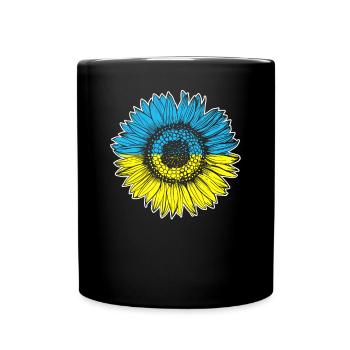 Ukraine Flag Sunflower - Full Colour Mug - black - Front