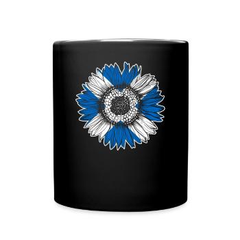 Scotland Flag Sunflower - Full Colour Mug - black - Front