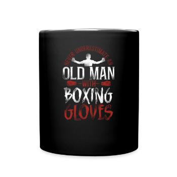 Boxing Dad Father Retired Vintage - Tasse einfarbig - Schwarz - Vorne