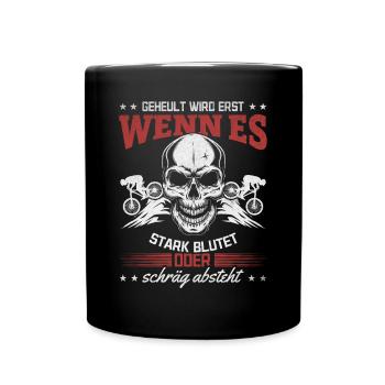 Mountainbike Fahrradfahrer Downhill Radfahrer - Tasse einfarbig - Schwarz - Vorne