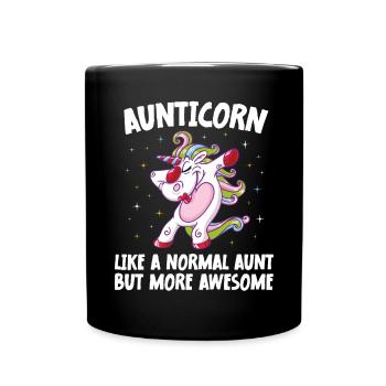 Aunticorn Like A Normal Aunt But More Awesome - Full Colour Mug - black - Front