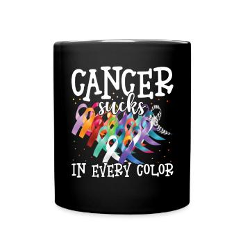 Sensibilisation au cancer Le cancer aspire toutes les couleurs - Mug uni - noir - Devant