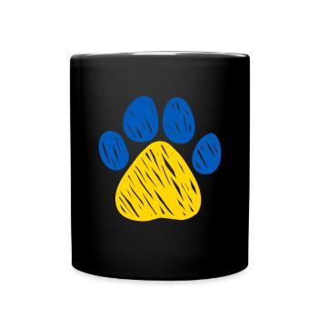 I Stand With Ukraine PAW - Tasse einfarbig - Schwarz - Vorne