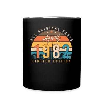 Salutations d’anniversaire 1982 Avril - Mug uni - noir - Devant