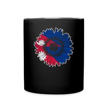 Nepal Flag Sunflower - Full Colour Mug - black - Front