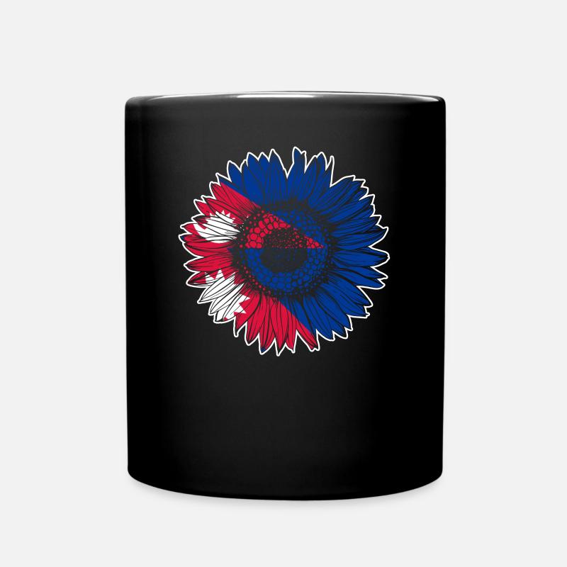 Nepal Flagge Sonnenblume - Tasse einfarbig - Schwarz