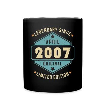 Avril 2007 Vintage Retro Anniversaire - Mug uni - noir - Devant