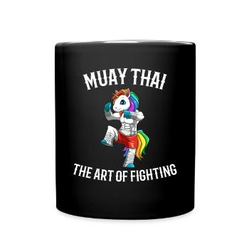 Muay Thai Einhorn - Kunst des Kämpfens - Tasse einfarbig - Schwarz - Vorne