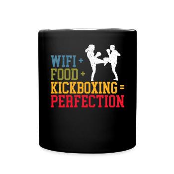 Kickboxing Kickboxer Combat Fighting MMA Kicking - Full Colour Mug - black - Front