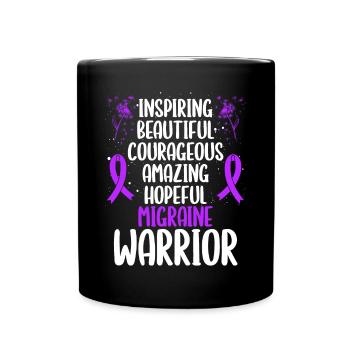 Migraine Awareness Movement Fighter Warrior - Full Colour Mug - black - Front