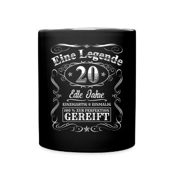 Legende 20 Jahre 20. Geburtstag Männer Frauen - Tasse einfarbig - Schwarz - Vorne