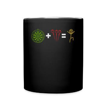 Dart Stick figure Dartboard+Dart = funnier - Full Colour Mug - black - Front