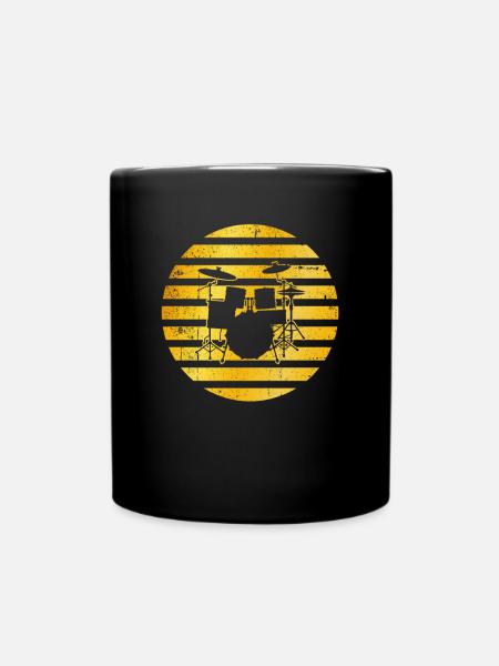 Schlagzeug goldenes Logo - Tasse einfarbig - Schwarz