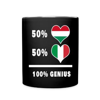 Italien und Ungarn genial / Geschenk - Tasse einfarbig - Schwarz - Vorne