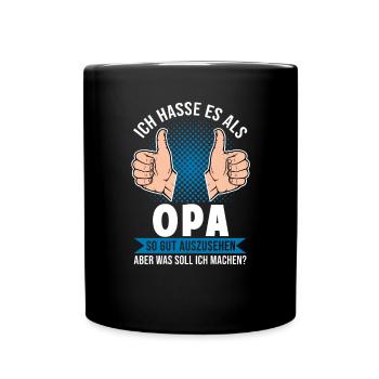 Opa Großvater Bester Opa Großvater Geschenk - Tasse einfarbig - Schwarz - Vorne