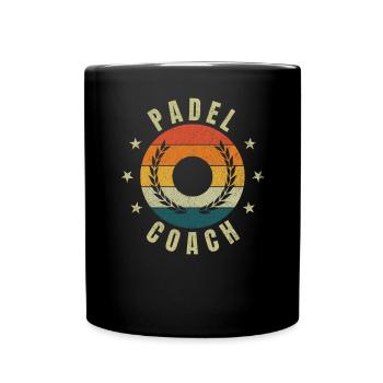 Padel Coach Retro Trainer Padeltrainer - Full Colour Mug - black - Front
