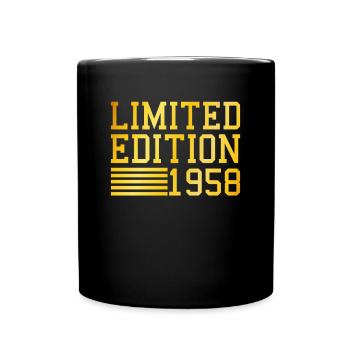 Geburtstag Limited Edition 1958 - Tasse einfarbig - Schwarz - Vorne