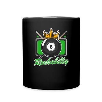 Rockabilly 50er Jahre Billard Spieler - Tasse einfarbig - Schwarz - Vorne