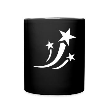 White shooting stars - Full Colour Mug - black - Front