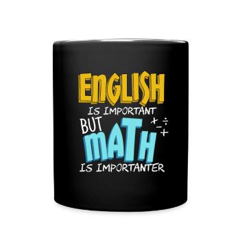 Englisch Mathe - Tasse einfarbig - Schwarz - Vorne