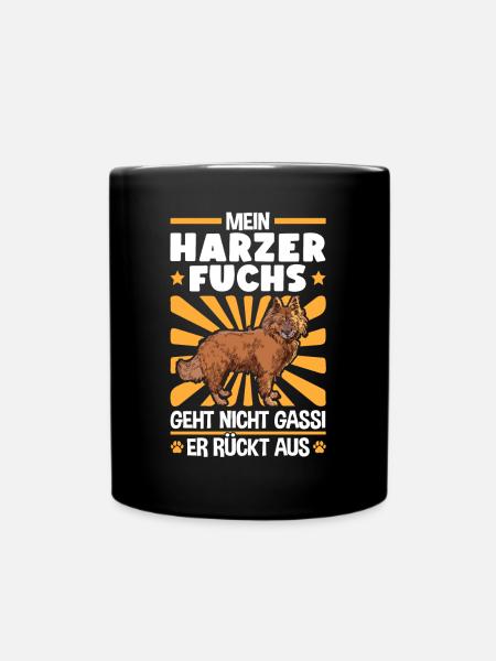 Harzer Fuchs Gassi gehen Altdeutscher Hütefuchs - Tasse einfarbig - Schwarz