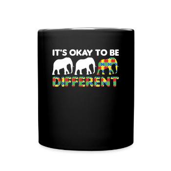 autism awareness month puzzel different elefant - Tasse einfarbig - Schwarz - Vorne