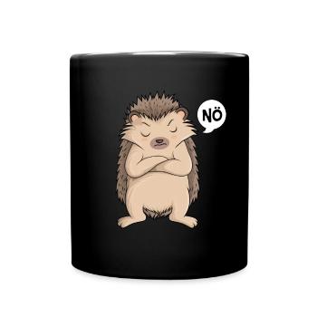 Igel Nö Kinder Damen Mädchen - Tasse einfarbig - Schwarz - Vorne