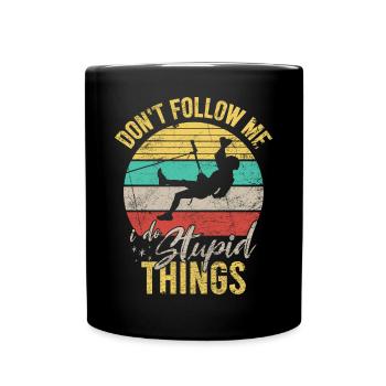 Dont Follow Me Funny Climbing Mountaineers - Full Colour Mug - black - Front