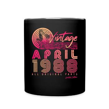 Né en avril 1988 - Mug uni - noir - Devant