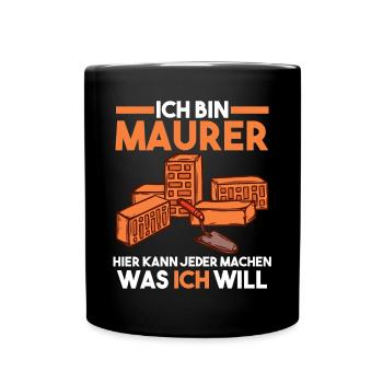 Maurer - Tasse einfarbig - Schwarz - Vorne