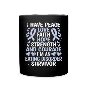 Survivor Love Eating Disorder Awareness - Full Colour Mug - black - Front