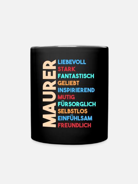 Maurer - Tasse einfarbig - Schwarz