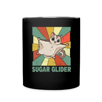 Australisches Sugar Glider Design für einen Sugar - Tasse einfarbig - Schwarz - Vorne