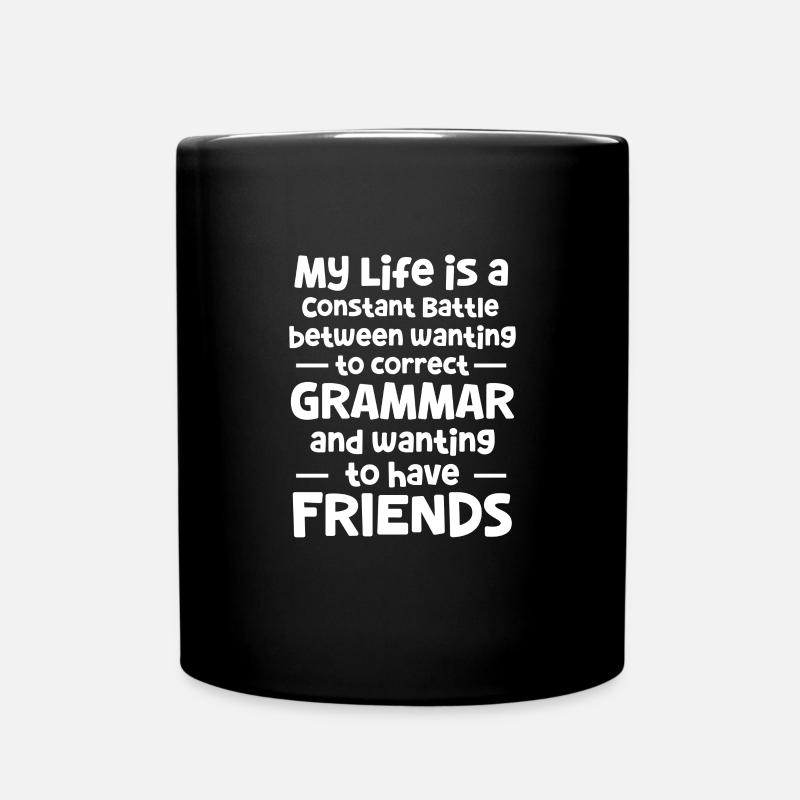 Grammatik Lehrer Schule Deutsch Lehrerin Geschenk - Tasse einfarbig - Schwarz