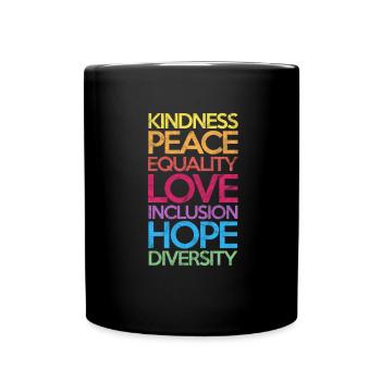 Human Rights Anti-Racism Tolerance Gift - Full Colour Mug - black - Front