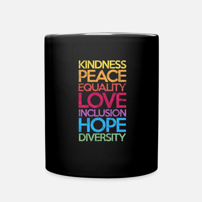 Human Rights Anti-Racism Tolerance Gift - Full Colour Mug - black