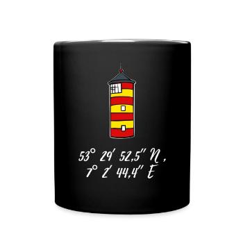 Leuchtturm Pilsum Krummhörn Koordinaten - Tasse einfarbig - Schwarz - Vorne