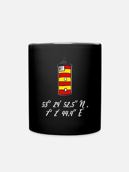 Leuchtturm Pilsum Krummhörn Koordinaten - Tasse einfarbig - Schwarz