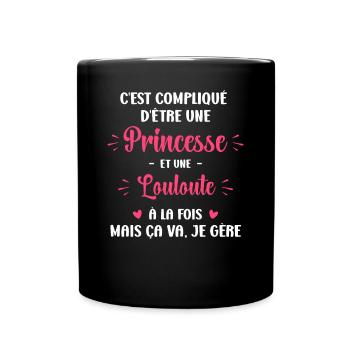 C est compliqué princesse et Louloute - Mug uni - noir - Devant