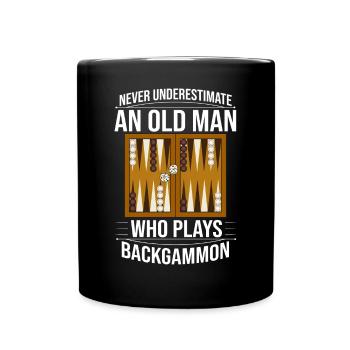 Backgammon Board Game Player Game Rules - Full Colour Mug - black - Front