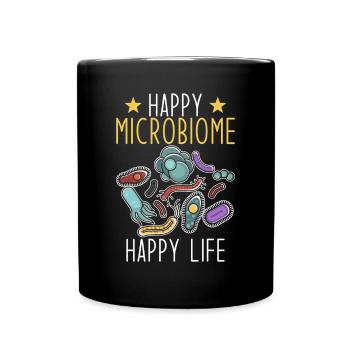 Microbiome disant Microbiome heureux Vie heureuse - Mug uni - noir - Devant