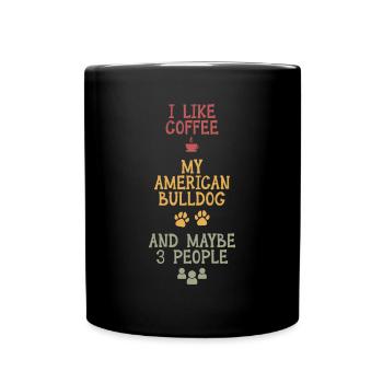 Le café et mon bouledogue américain - Mug uni - noir - Devant